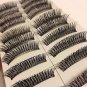 10 Pairs Of Cross Design Black Thick False Eye Lashes M01