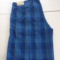 NEW ISLAND REPUBLIC Men's Casual Shorts Blue Plaid Flat Front SIZE:42