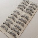 10 Pairs FALSE EYELASHES BLACK THICK LONG NATURAL  HAND MADE#009.