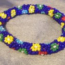 Spring Floral Bead Statement Stretch Bangle