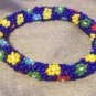 Spring Floral Bead Statement Stretch Bangle
