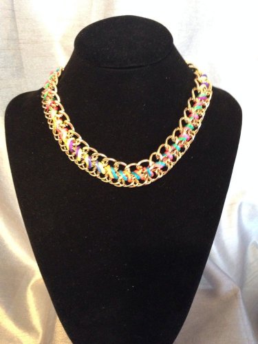Gold  Tone Brass  Collar Necklace
