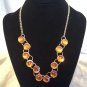 Great Gift For Mom Gold Tone Brass Necklace With Resin Stone