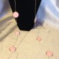 56" Long  Gold Tone Brass Necklace With Resin