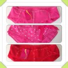 5pcs 3 Red 1Pink Satin Ribbon 1Pink Polka Dots teens/Girl's Panties Size:4-5