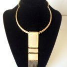Elegant Simple Stylish gold toned bib Metal Necklace