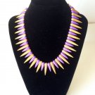 Lane Violet Gold Metal  Spike Necklace NEW
