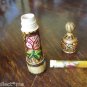 VINTAGE BULGARIAN ROSE OIL OTTO ESSENCE WOODEN CASE PIROGHRAPHED GLASS BOTTLE #2