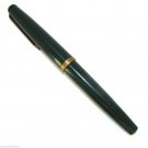 VTG FOUNTAIN PEN GREEN BARREL AND CAP PISTON FILLER SIGNED NIB BRASS CLIP TRIM