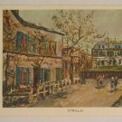 vintage post card Maurice Utrillo Painting Folded Signed Used