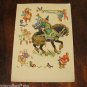 VINTAGE POSTCARD RUSSIAN USSR FOLK FAIRY TALE PAINTING HORSE RIDER HEN CHICKEN
