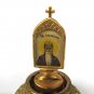 Saint John Joan Orthodox Vintage Brass Plate Plaque Stand Icon Signed D.R.G.M.