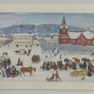 vintage postcard Old Church Square Elina Asunta Finland Painter Unesco Swiss Mad