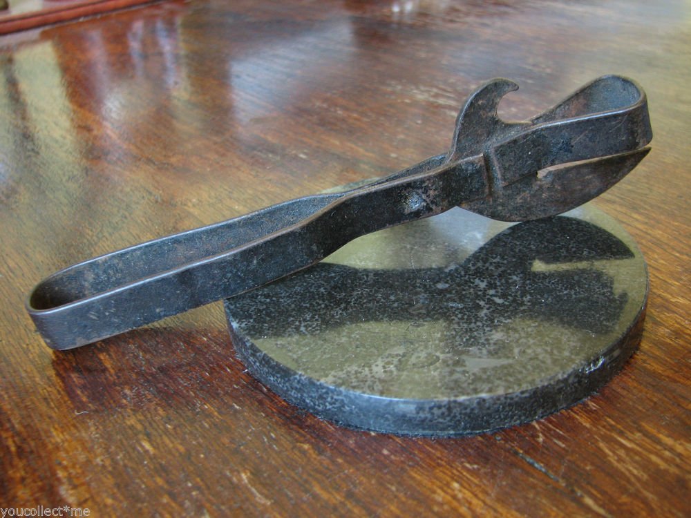 Bugarian ARMY Vintage Can / Bottle Opener Belt Attached Signed Some Rust Rare