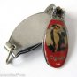 Vintage Nail Clippers Nude Woman & Hierogliphs 4 cm Used Collectible Vanity Item
