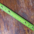 Vintage Ruler Military Officer Tool Green Plastic Metal Signed Hemus BGR 1970's