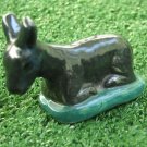 VALLAURIS signed Vintage Small Porcelain Resting Doe Deer Fawn Animal Figurine