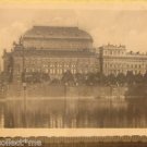 Praha National Theatre Vintage Photograph Tourist Souvenir B&W Photo Prague #3