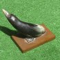 Vintage Desktop Paperweight Bird Figurine Cow Horn Hand Made 1960s