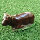 Vintage Small Porcelain Resting Animal Figurine Glazed Handmade VALLAURIS signed