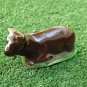 Vintage Small Porcelain Resting Animal Figurine Glazed Handmade VALLAURIS signed