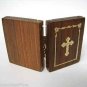 Orthodox Christian Vintage Small Wooden Book Icon Souvenir Wire Frame Cross
