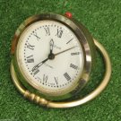 Vintage Gold Ring Base Alarm Clock SLAVA Soviet USSR Nice Desktop Watch Working