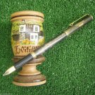 Used Ballpoint & Fountain Combo Pen Metal Barrel Cartridge Filler Gold Clip Trim