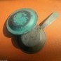 Vintage Childrens Kitchen Toys Frying Pan w/ Green Cover Plate Color Dots Ornate