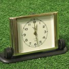 Serviced Vintage Gold & Beveled Glass Alarm Clock PIONEER Soviet USSR Works Fine