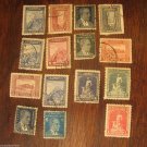 Vintage Postage Stamps Lot 15 pc Turkiye Cumhuriyeti Fair Condition Hard to Find