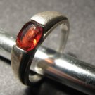 Vintage Sterling Silver Ring Ruby Red Color Stone Hallmarked 925 Patina