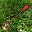 VINTAGE RUSSIAN USSR EGG BEATER HAND MIXER RED WOODEN HANDLE 1950s #2