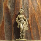 China #5 Kinder Surprise Metal Lady Fan Figurine Vintage Toy 3 cm Copper Finish