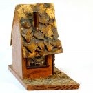 Vintage Wooden HUT Small House Handmade Craft Home Desktop Decor Accent 50's