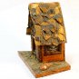 Vintage Wooden HUT Small House Handmade Craft Home Desktop Decor Accent 50's