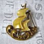 Vintage Pin Badge Brass Mop Brooch Lady Jewelry "Obzor" Bulgaria 1960s