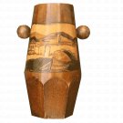 Vintage Wooden Pen Pencil Holder Landscape Pyrography Handmade Signed Artwork