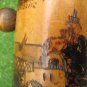 Vintage Wooden Pen Pencil Holder Landscape Pyrography Handmade Signed Artwork
