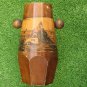 Vintage Wooden Pen Pencil Holder Landscape Pyrography Handmade Signed Artwork