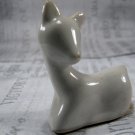 Vintage Porcelain Figurine Small Deer Fawn Milky White Pottery Home Decor Art