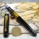 ANTIQUE FOUNTAIN PEN - Amber Ink Window - Bakelite & Brass - Warranted Steel Nib