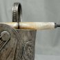 Vintage Ballpoint Pen - Cream Ivory Marbled Plastic/Celluloid Barrel - Brass Tip