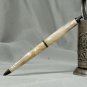 Vintage Ballpoint Pen - Cream Ivory Marbled Plastic/Celluloid Barrel - Brass Tip