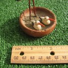 Vintage Stork Nest - Hand Made Pine Cone Figurines - 4" Home Decor Accent 1950s