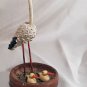 Vintage Stork Nest - Hand Made Pine Cone Figurines - 4" Home Decor Accent 1950s