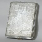 Vintage CIGARETTE CASE - Russia USSR 1970s - Etched Aluminum - Moscow Kremlin