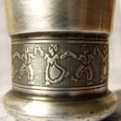 WINE CUP Vintage Russian Artwork - FOLK Dance Etched - JU-MET Hallmark Metal
