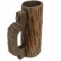 Vintage Wooden Hand Carved Cup - Pen Pencil Holder w/ Handle "b" Letter Logo :)