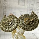 Vintage PIN BROOCH - Pafti Ladies BELT BUCKLE Design - Cast BRASS - Bulgaria 70s